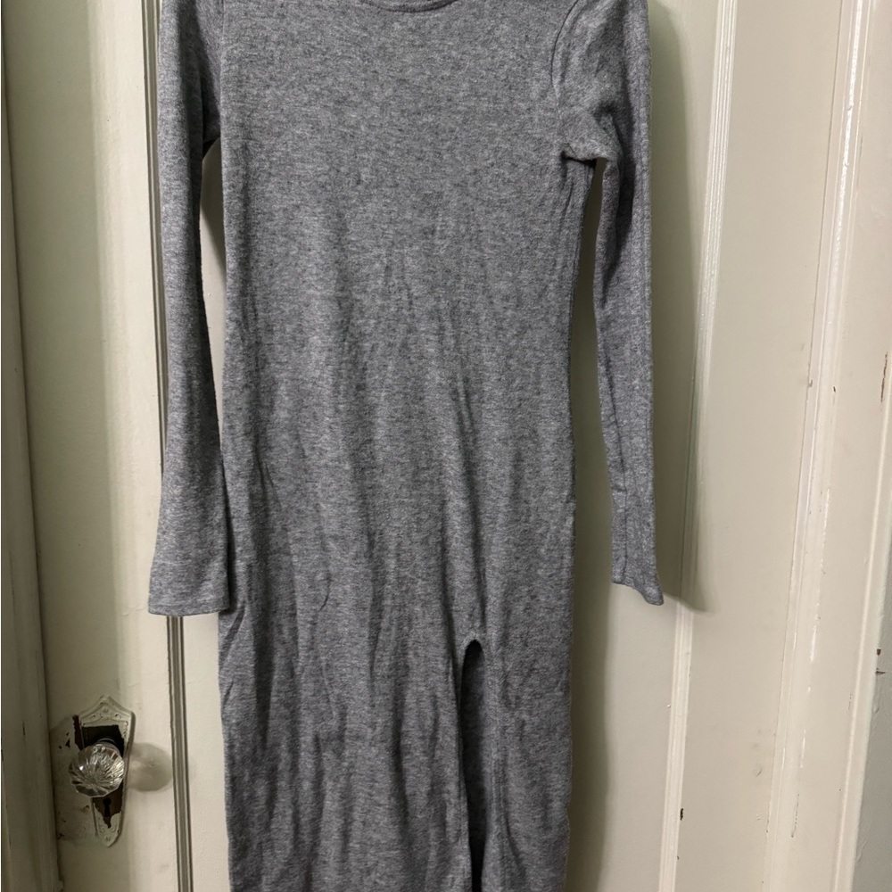 Gray Long Sleeve Dress